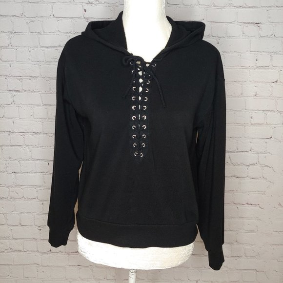 black lace hoodie